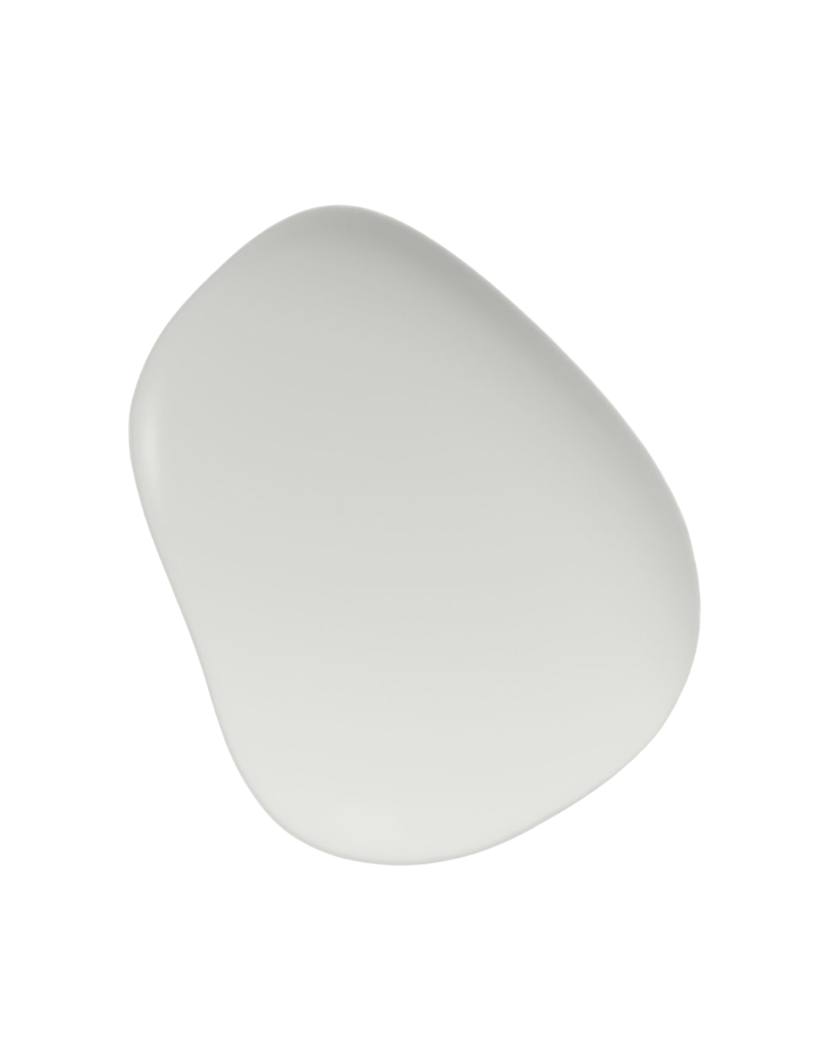 Smooth grey stone accent on white background
