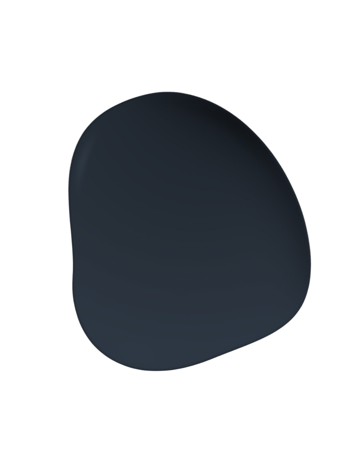 Dark charcoal grey paint chip swatch with soft edges
