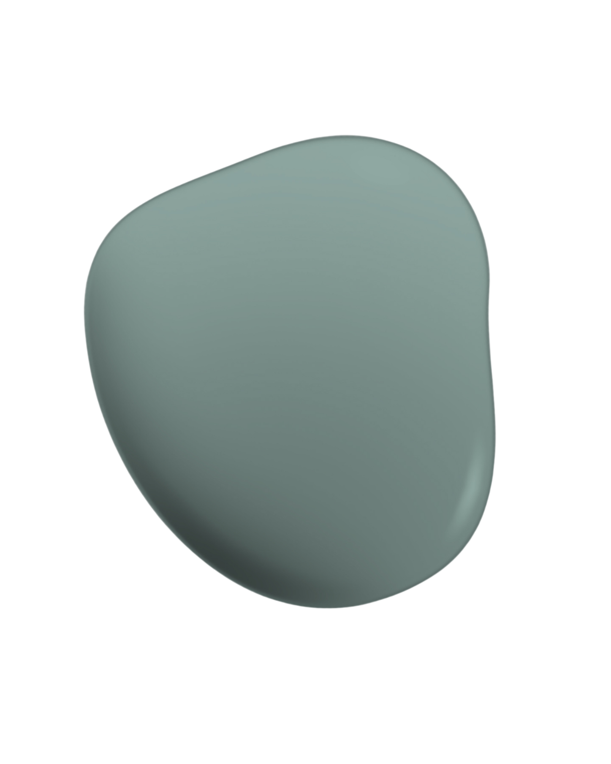 Dusty teal paint swatch on white background