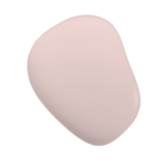 Smooth, pale pink paint swatch with rounded edges on a white background