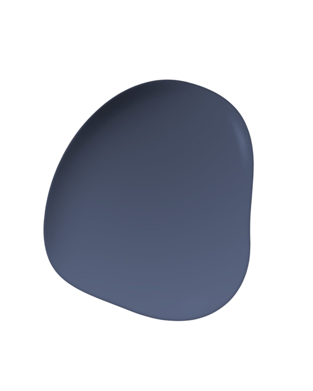 Rounded blob of muted blue grey paint swatch