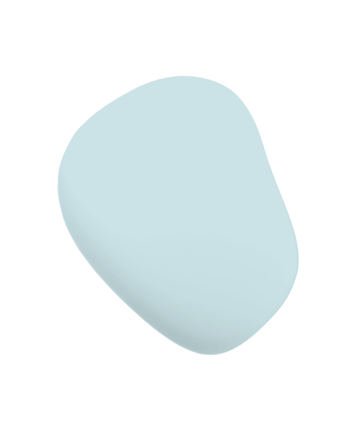 Soft, organic shape in pale blue against a white background.